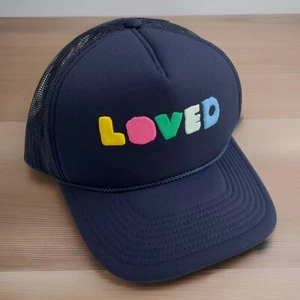 Kerri Rosenthal Cap Trucker Hat Loved One Size Anthropologie Blue - Picture 1 of 7