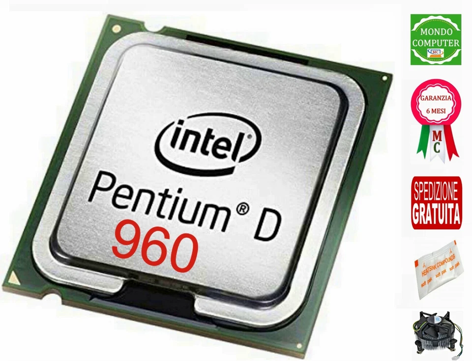 PROCESSORE SOCKET 775 INTEL PENTIUM D 960 DUAL CORE 3,60 GHz/4M/800/SL9AP - Immagine 1 di 1