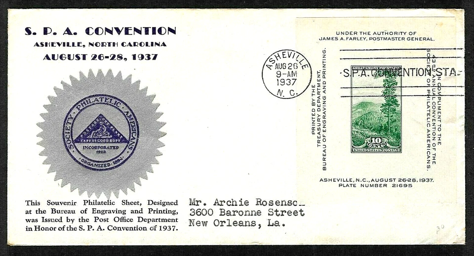797 10c Stamp (1937) THE GREAT SMOKY MOUNTAINS SPA FDC BY THE KAPNER CACHETS !!! - Image 1 of 1