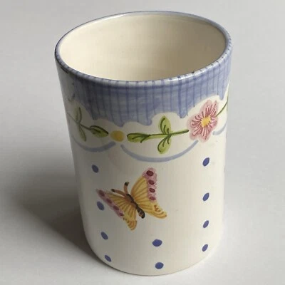 Jarrón Casafina Portugal Pintado a Mano Mariposa Floral Taza Vaso Pluma Soporte Foto 1 de 4