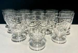 Juego 12 Jugos Groton Rock Sharpe Vintage 3 5/8" Jugo Vidrio Aperitivo Licor 6 OZ. - Imagen 1 de 5