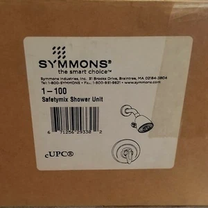 1-100 SYMMONS SAFETYMIX SHOWER UNIT NEW IN ORIGINAL BOX CP SOLID BRASS VALVE, ES - Picture 1 of 5