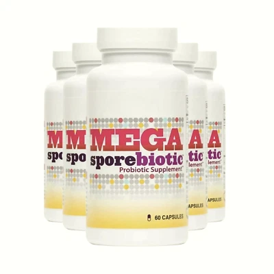 5-Pack Mega SporeBiotic Natural Probiotic Supplement MegaSporebiotic- 300 Caps - Image 1 of 4
