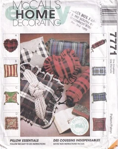 90s McCall's Sewing Pattern 7771 Home Decorating Pillow Essentials - Picture 1 of 2