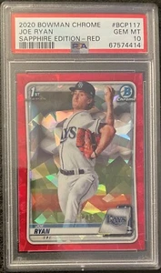 2020 Bowman Chrome Sapphire Joe Ryan Red Refractor PSA 10 Gem /15 - BCP-117 - Picture 1 of 2