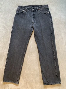 Vintage Levis 501 Jeans Mens 36x30 Black Button Fly USA Made 1997 90's 0660 - Picture 1 of 16