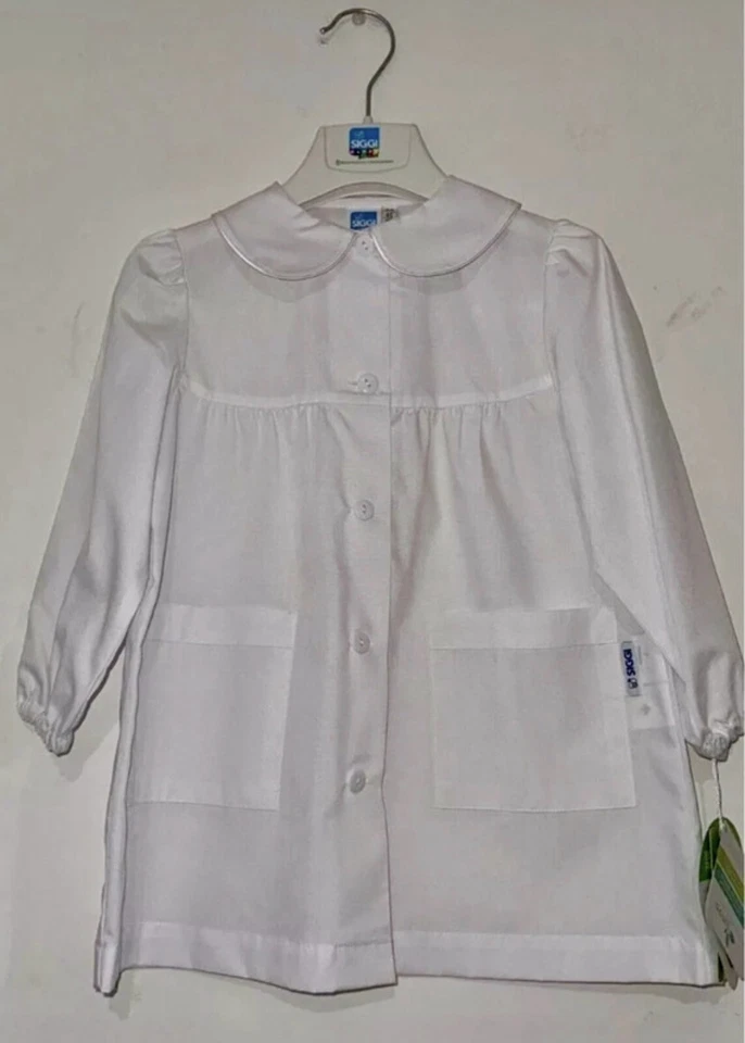 Grembiule Asilo Bianco Bimba Bambina Siggi Taglia 45 2 anni - Immagine 1 di 1