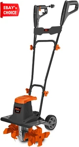 Electric Rotary Hoe Garden Tiller Soil Cultivator 6 Tines Adjustable Depth - Picture 1 of 12