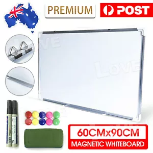 90X60CM Portable Magnetic Home and Office Board Whiteboard Marker Eraser Button - Picture 1 of 8