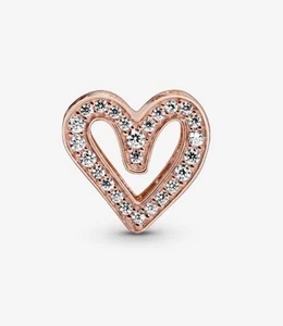 Pandora Sparkling Freehand Heart Charm 788692C01 14k Rose Gold-plated $85 - Picture 1 of 12