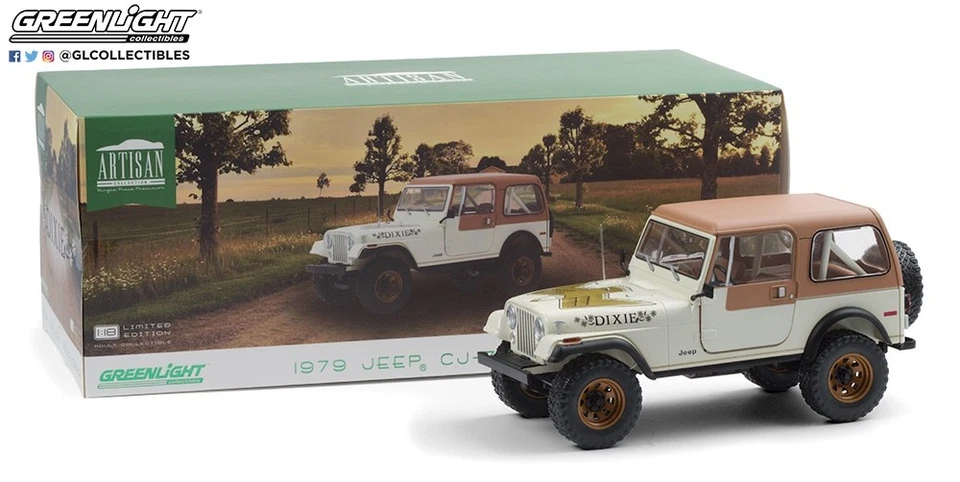 1979 JEEP CJ-7 GOLDEN EAGLE "DIXIE" CREAM 1/18 DIECAST MODEL GREENLIGHT 19065 - Image 1 of 1