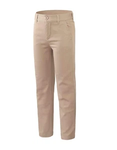 Girls School Uniform Pants Adjustable Waist Cotton Stretch Regular Size Flat ... - Picture 1 of 8
