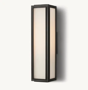 RH Restoration Hardware Union Filament Milk Glass Wide Sconce 14” Bronze One (1) - Picture 1 of 16