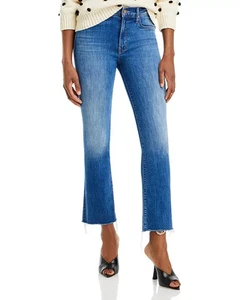 MOTHER The Insider Flood Fray Ankle Straight Jeans Women's 26 We Got The Beat - Picture 1 of 15