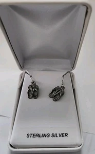 STERLING SILVER SANDALS EARRINGS  - Picture 1 of 1