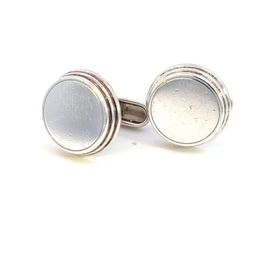 Bulgari Bvlgari Estate Mens Cufflinks Sterling Silver B8 - Image 1 of 4