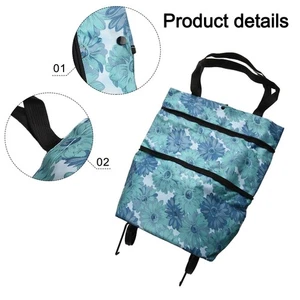Variety Shopping Trolley Bag Wheels Vegetables Drinks Wheel Hiding Design - Afbeelding 1 van 12