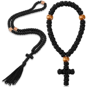Quelay 2 Pcs Handmade Christian 100 Knot Orthodox Prayer Rope and Christian 3... - Picture 1 of 7