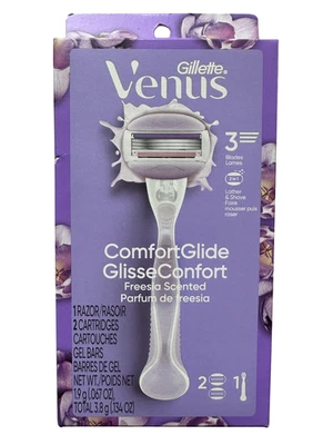 Gillette Venus ComfortGlide Freesia Scented Women's Razor - 1 handle + 2 refills - Image 1 of 3