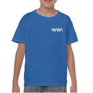 NASA Worm Logo Crest Youth T-shirt Astronaut Space Souvenir Emblem Kids - Picture 1 of 22