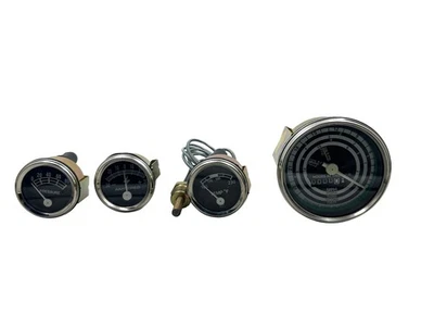 Ford tractor 8N 9N 2N Tachometer Temp Oil Amp Gauge Chrome bezels - Image 1 of 4