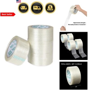 Strapazierfähiges Filamentband 2 Zoll x 82 Fuß 4er-Pack verstärktes Packband - Bild 1 von 9