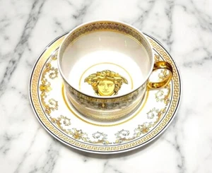 -60% Versace x1 Virtus Gala Teacup & x1 Saucer 2-piece Set NEW-DAMAGED £260 RRP - Picture 1 of 13