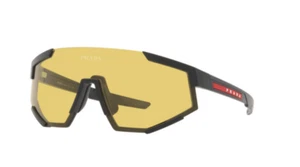 Prada Linea Rossa SPS 04WS DG004Q Gummi Schwarz Rot Gelb Sonnenbrille - Bild 1 von 6