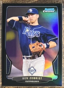2013 Bowman Chrome Ben Zobrist rifrattore nero #09/15 Tampa Bay Rays #73 - Foto 1 di 2