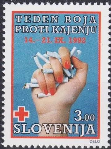 Slovenia 1992 Red cross Anti-Smoking Health Medical Drugs Tobacco Cigarettes MNH Cover