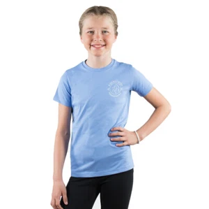 Horze Abbie Kids Unisex T-Shirt Powder Blue - Picture 1 of 4