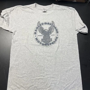 Harley Davidson Herren XL Kurzarm Hemd Grau Wichita Kansas Gebraucht. ST17 - Bild 1 von 6