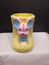 Cute Vintage Mouse on Yellow Baby Booty Nursery Planter Napco C-9115