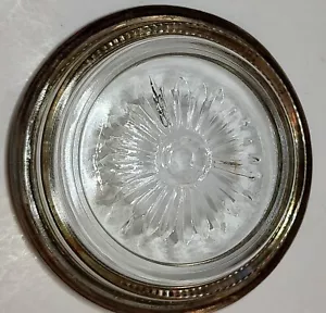 MCM Vintage Sterling by Laben Silver & Crystal Glass 3” Coaster - Picture 1 of 6