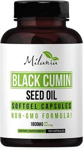 Premium Black Seed Oil Capsules 120 Softgels Nigella Sativa Black Cumin Seed Oil - Picture 1 of 9