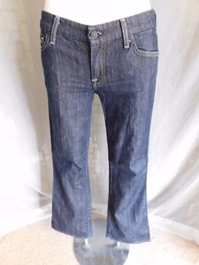 7 For All Mankind Dark Wash Rhinestone A Pocket Bootcut Flare Jeans - Size 29 - Afbeelding 1 van 5