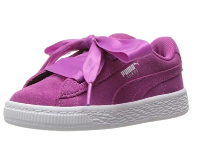 Zapatillas PUMA para niños de gamuza corazón, rosa violeta Foto 1 de 4