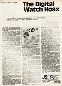 1979 Vintage Print Ad JS&A The Digital Watch Hoax Full Function Chrono Alarm - Picture 1 of 2