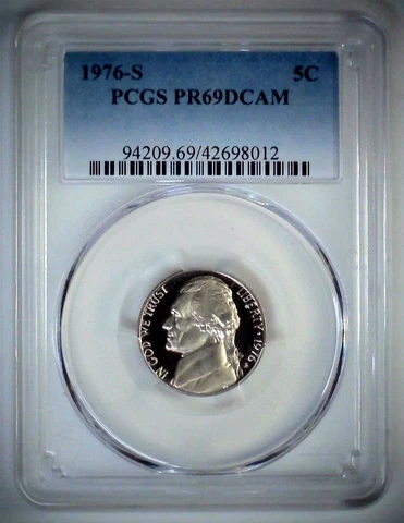 1976-S 5C Jefferson Nickel PCGS PR69DCAM  23stt0308 Cover