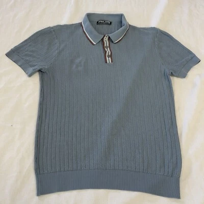 PJ PAUL JONES Tejido Polo Suéter Manga Corta Tejido Viscosa Para Hombre Talla M’s Foto 1 de 4