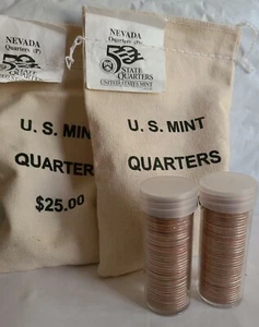2006 P&D Nevada State Quarter Rolls Quarters from US Mint Bags - Picture 1 of 1