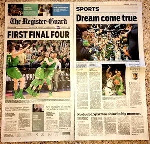 SABRINA IONESCU & OREGON DUCKS BASKETBALL 2019 2 FINAL FOUR MINT ZEITUNGEN - Bild 1 von 3
