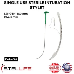 Intubation Stylet Sterile Single Use Stylets Anesthesia Instruments Pack of 25 - Picture 1 of 3
