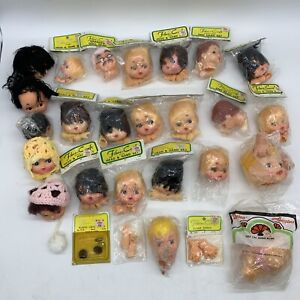 Vintage Fibre Crafts Doll Head Hands Lot New And Used