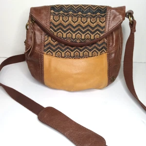 The Sak Deena Umhängetasche braun Leder Southwest geflochten Klappe rustikal Boho Handtasche - Bild 1 von 24