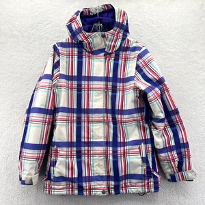 Empyre Ski Jacket Small Womens White Purple Pink Plaid 3 In 1 Coat Preppy Snow - Picture 1 of 21