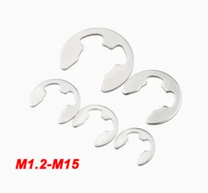 Anillos de retención de arandela con clip eléctrico externo Clips de clip 304 Acero inoxidable Φ1.2-Φ15 - Imagen 1 de 21