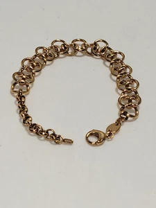 Fossil Gold Tone Double Chain Link Bracelet 8" - Picture 1 of 10