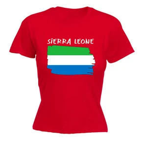 Sierra Leone Country Flag Nationality Supporter Sports - Womens T-Shirt Tshirt - Picture 1 of 7
