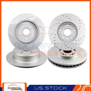 Brake Front And Rear Disc Rotor Slotted For 2001 2002 2003 2004 2005 Lexus GS430 - Picture 1 of 4